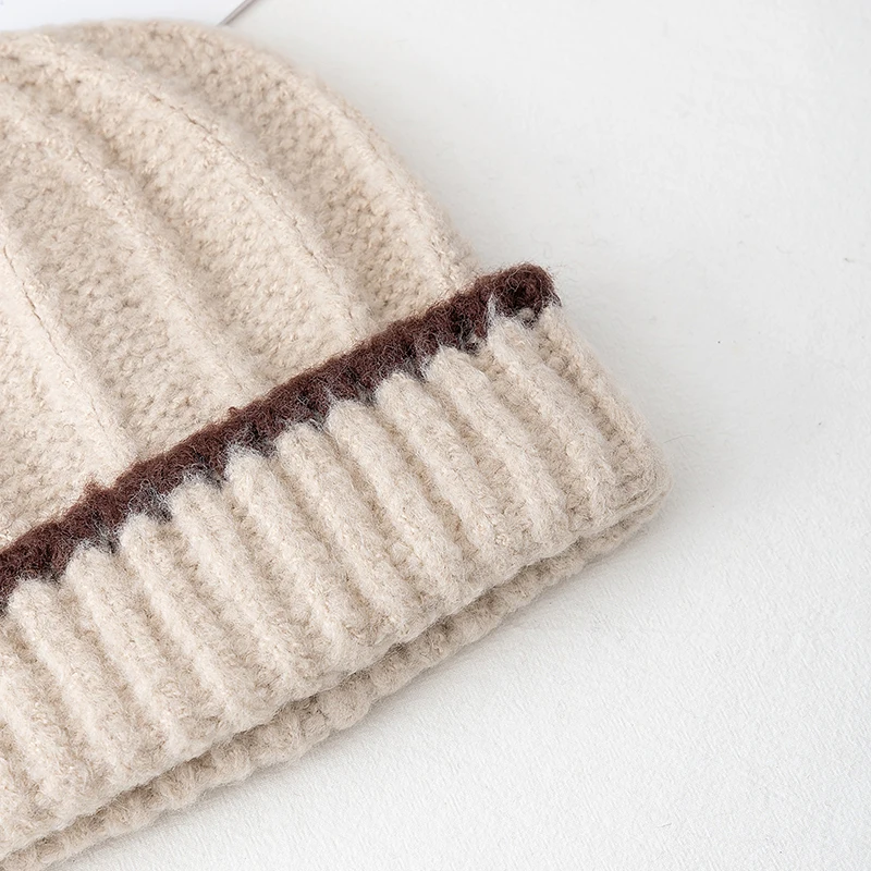 New Style Slouchy Winter Hats Beanie Cap Y2k Warm Cap For Women Casual Solid Color Decor Winter Outdoor Knitted Girl Hats
