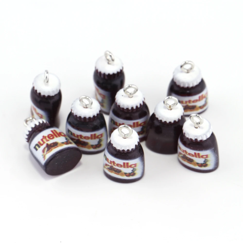 

10pcs Imitation Resin Mini Chocolate Sauce Jam Food Charms Pendants for Bracelet Earrings Keychain Jewelry Making DIY Supplies