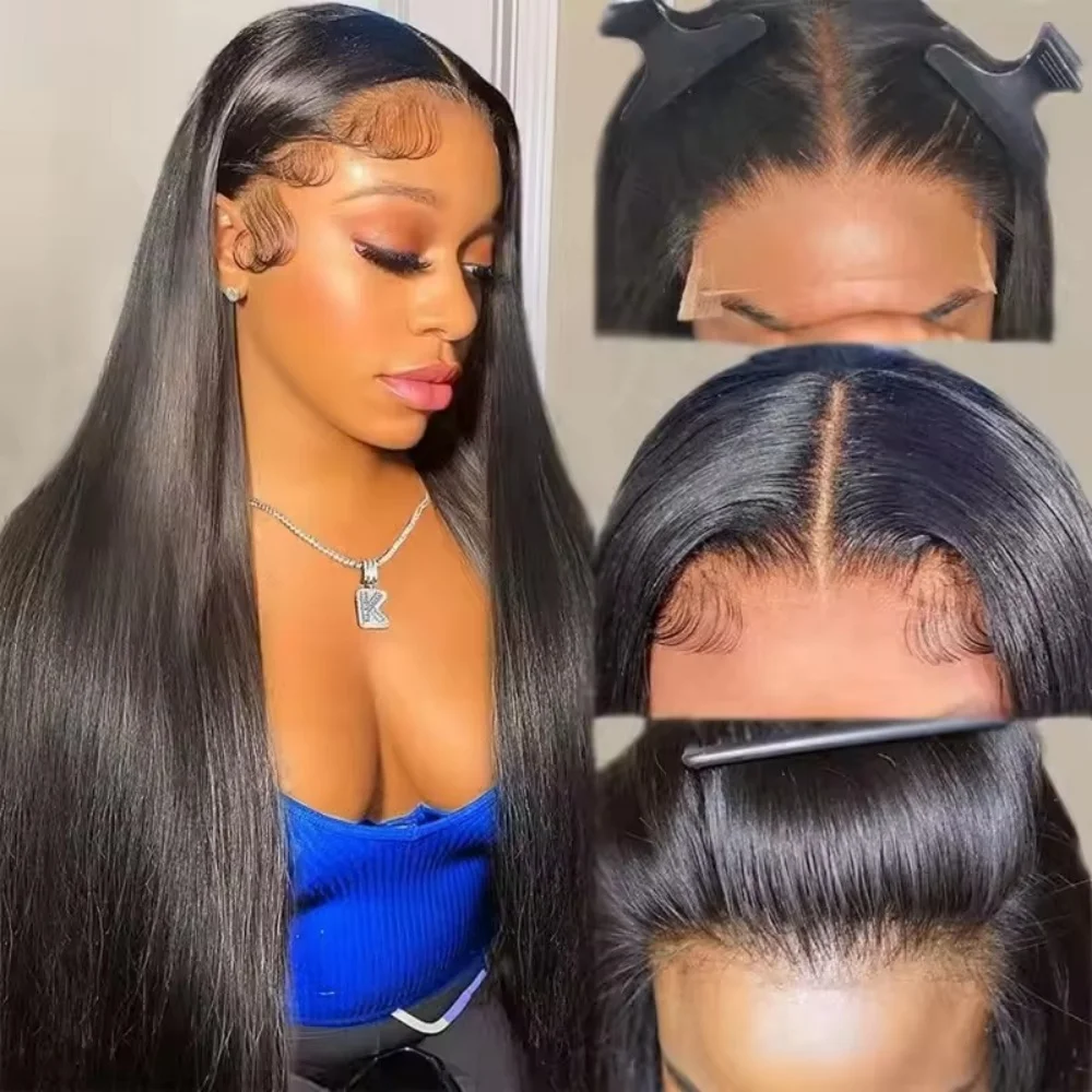 13x6 13x4 Straight 250% Density Hd Transparent Lace Frontal Wig Brazilian 20 42 Inch Lace Front Human Hair Wigs For Black Women 4