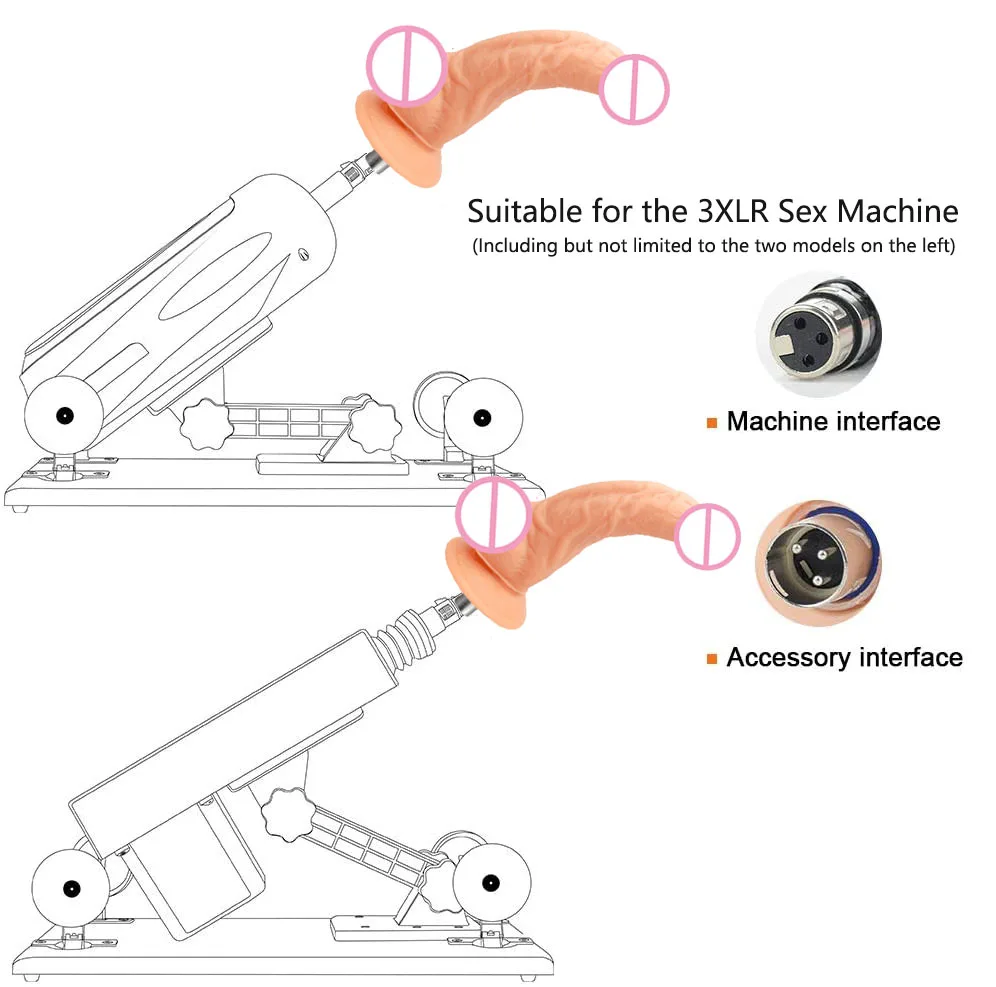 Automatic Dildo Machine Attachment 3XLR Connector Sex Toys for Women Masturbation Machine Anal Plug Dildos Accessories