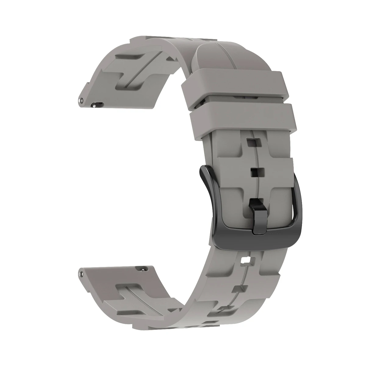 22mm Replacement Silicone Strap - Universal Wristband Bracelet in Black
