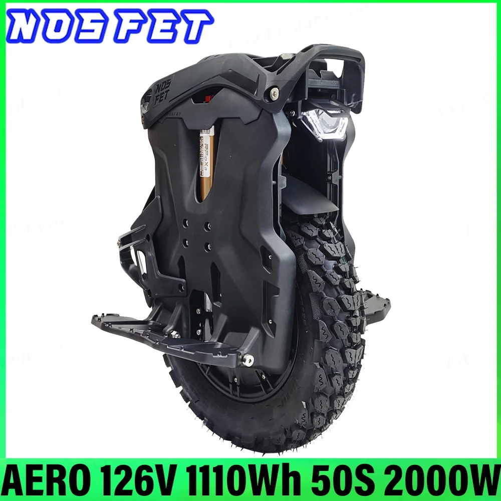 Newest NOSFET AERO 126V 1110Wh 50S Battery 2000W Motor 14inch Tyre 70mm Suspension Max Speed 55km/h Electric Unicycle