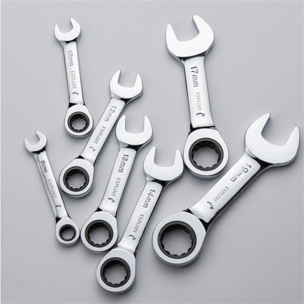 1Set 6mm19mm Reversible Combination Stubby Single Wrench Stubby