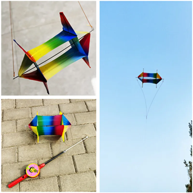 

free shipping PE kite flying toys for children kites 3d kites revolve kites string line fishing rod line eagle kite toys