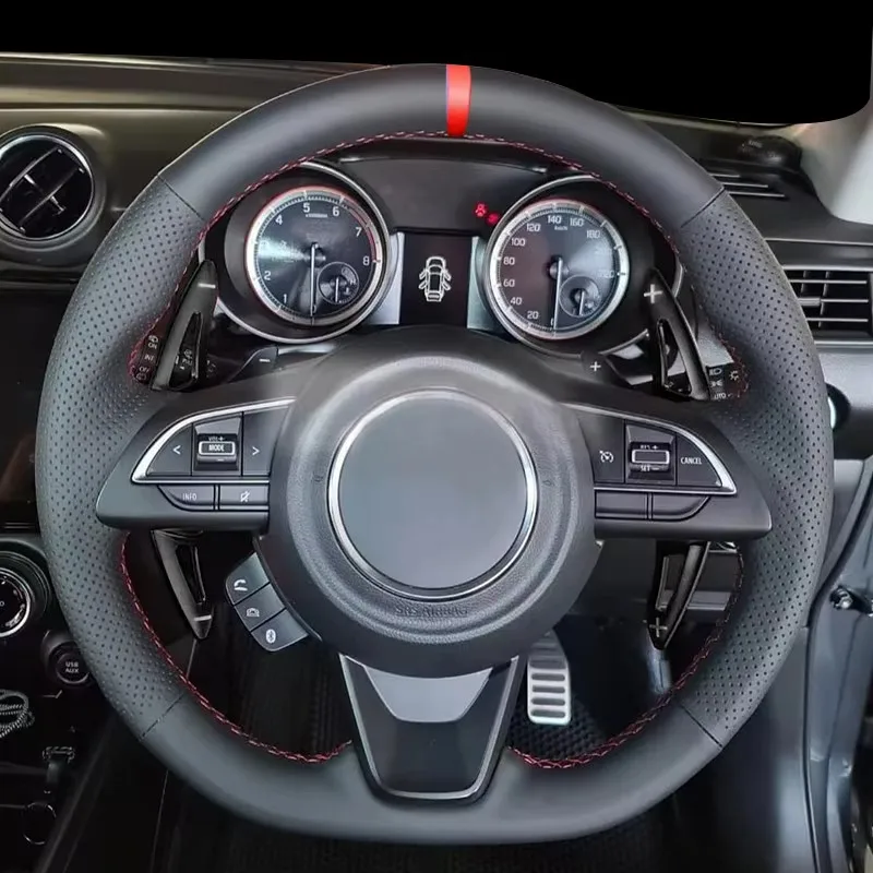 Deluxe Hand-Stitched Microfiber Leather Steering Wheel Cover