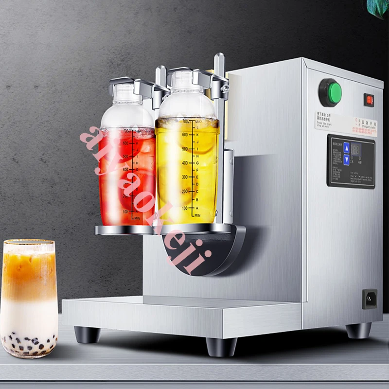 110V 220V Double Cup Bubble Tea Shaking Machine With Timer Cocktail Boba  Milk Tea Shaker