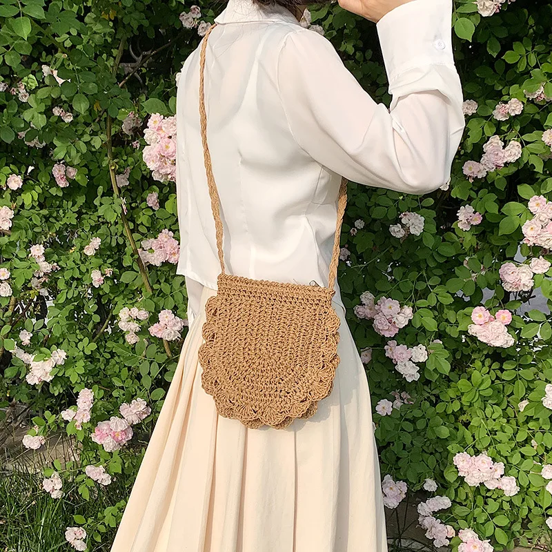 Summer Straw Bags For Women Handmade Beach Bags 2024 Raffia Rattan Woven Handbags Vacation Shoulder Crossbody Bags Clutch