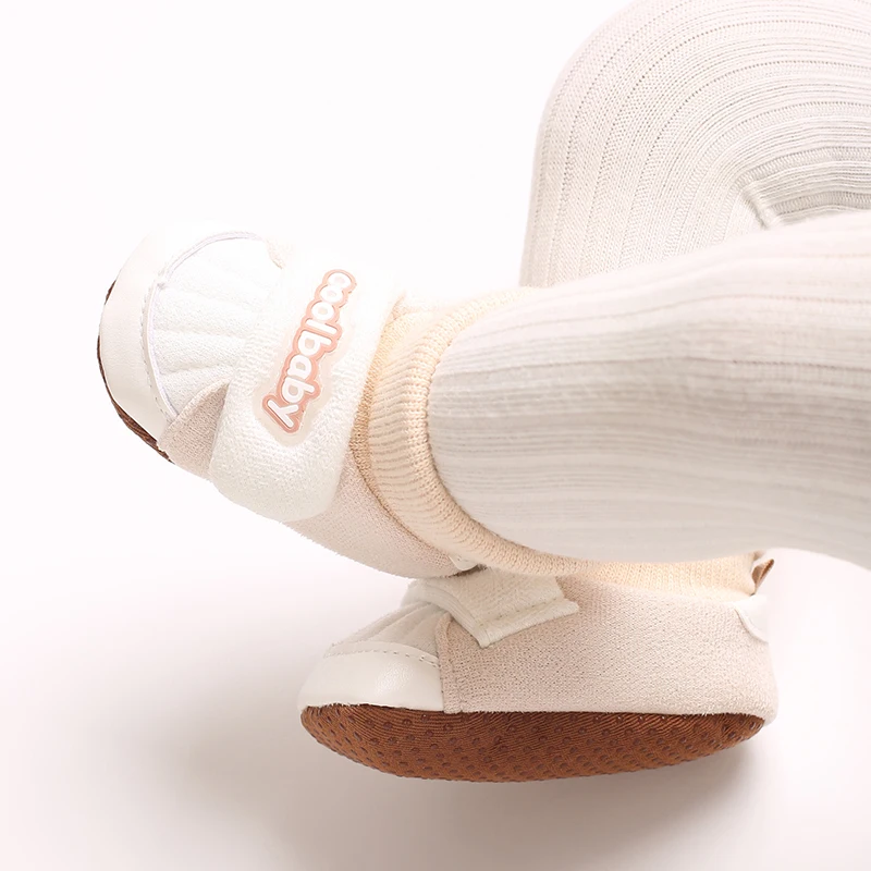 Cute Baby Color blocked Children's Shoes Men's and Women's Flat Shoes Elastic Rope Anti slip Warm Comfortable Socks 0-18M