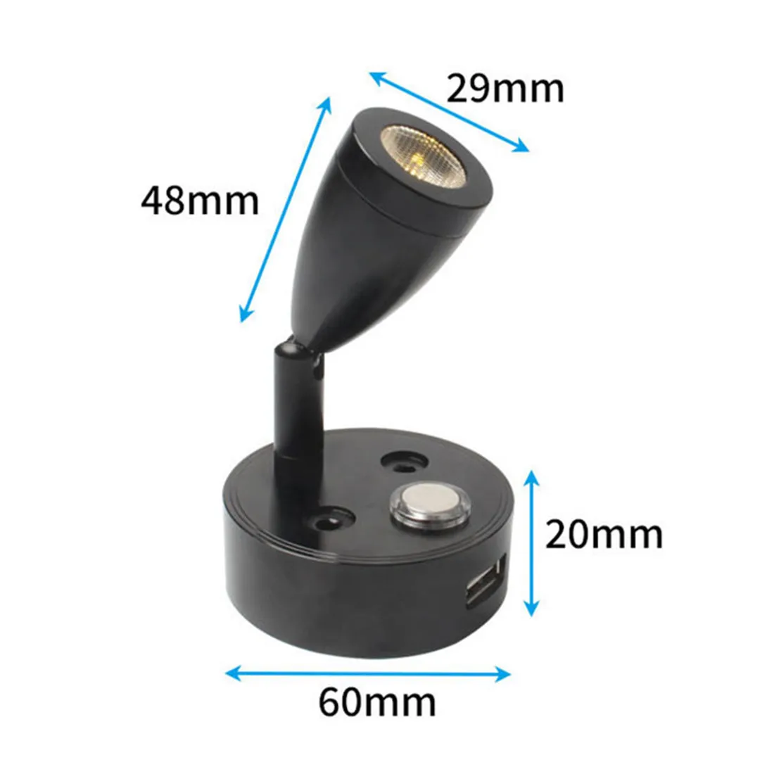 4000K DC10-30V LED Touch Dimmable Reading Light RV Bedside Wall Lamp with USB Charging Port for Camper Van Truck Boat Lighting