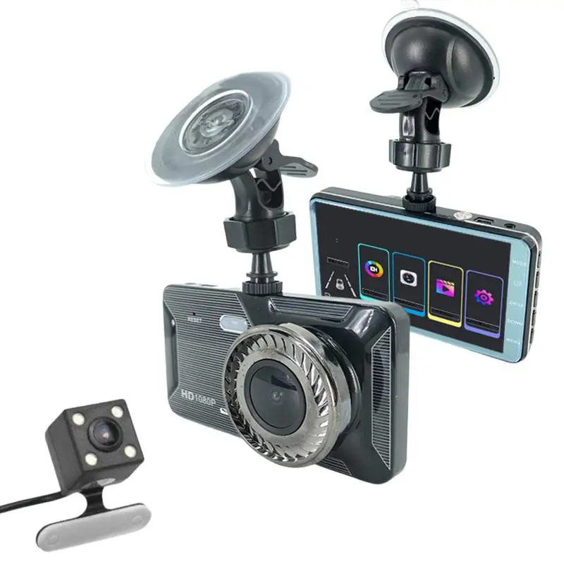 

1080P Dashcam Video Recorder Driving For Front And Rear Car Recording Night Wide Angle Dashcam Video Registrar Car DVR