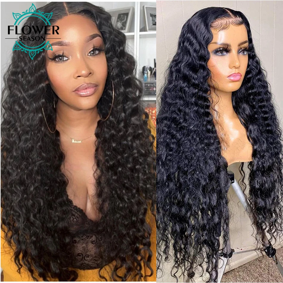 

Glueless Full Lace Wigs Transparent HD Lace Loose Deep Wave Human Hair Wig Preplucked with baby hair for Black Women 180Density
