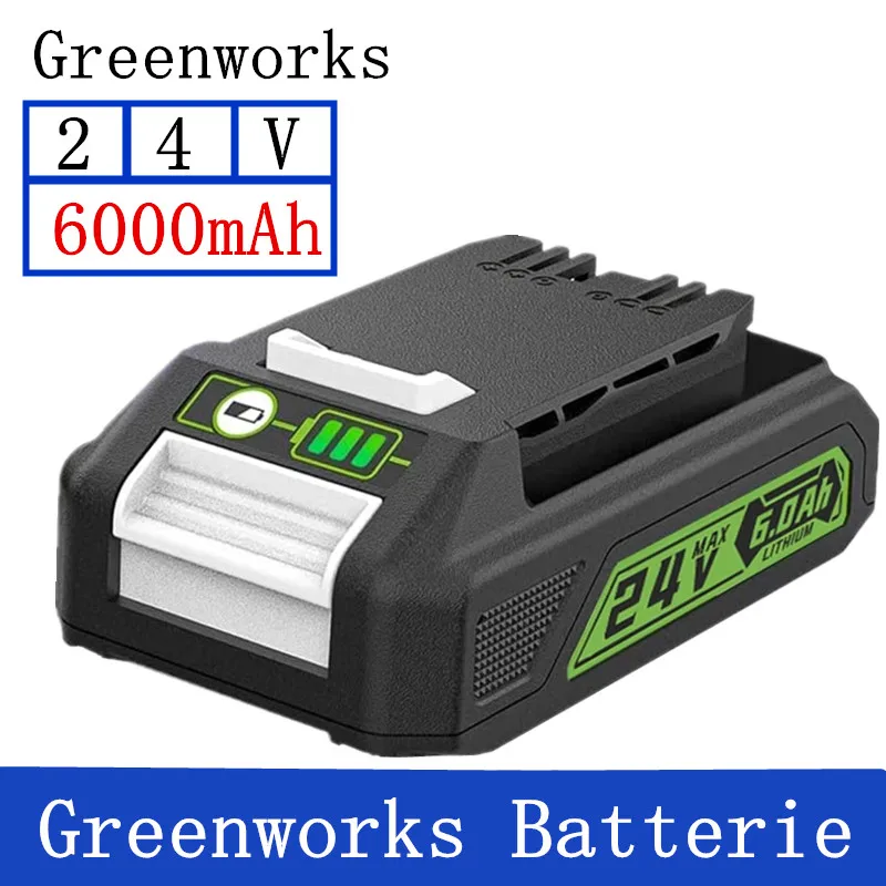 

Replacement Greenworks 24V 6.0 Ah Battery BAG708.29842 Lithium Battery Compatible with 20352 22232 24V Greenworks Battery Tools