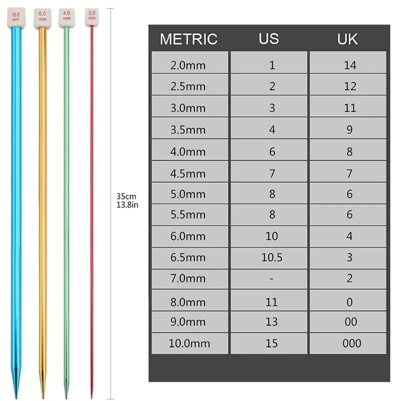 2pcs Aluminum Beaded Single Pointed Needle Colored Aluminum Beaded Sweater Needle Sweater Rod