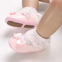 Baby Spring and Autumn Cute Bow Pink Soft Rubber Bottom Anti slip Princess Shoes 0-18 Months Newborn Casual Walking Shoes 6