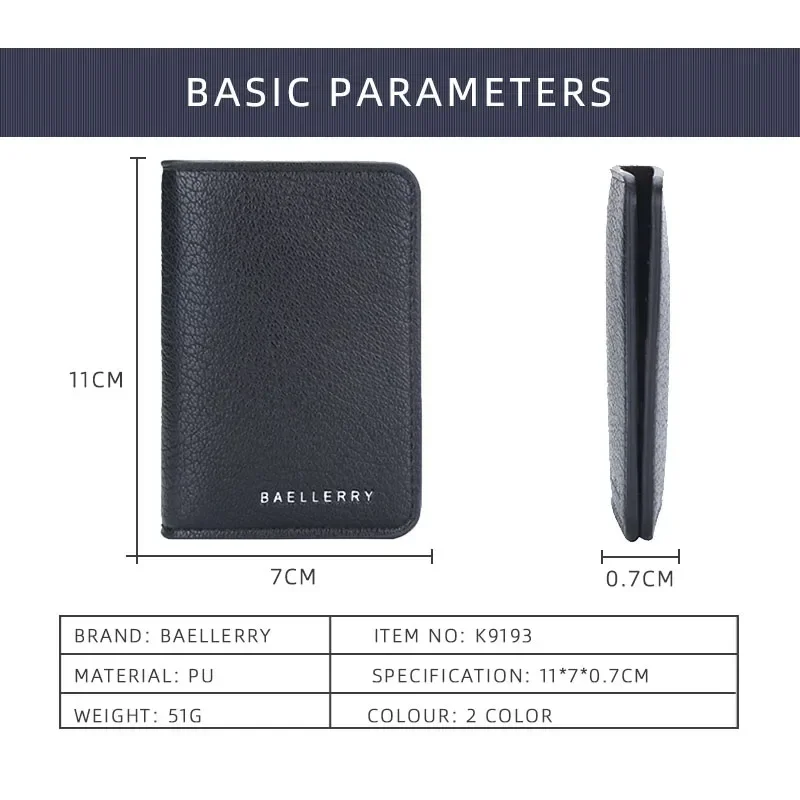 Men's Leather Card Wallet Minimalist Small Thin Purse Soft Slim Mini Credit Card Bank ID Card Holder Wallet for Men 6