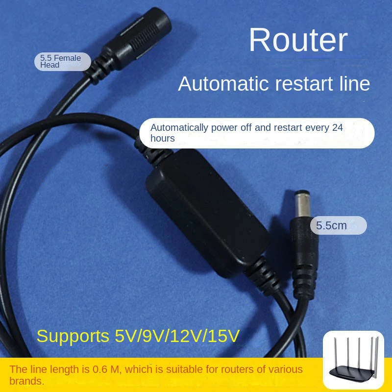 DC 5V-15V 5.5x2.1mm Rout-er Rebooter WiFi Reset Router Timing Restart Module Timing 24H Automatic Power Off Reset Line router rebooter module
