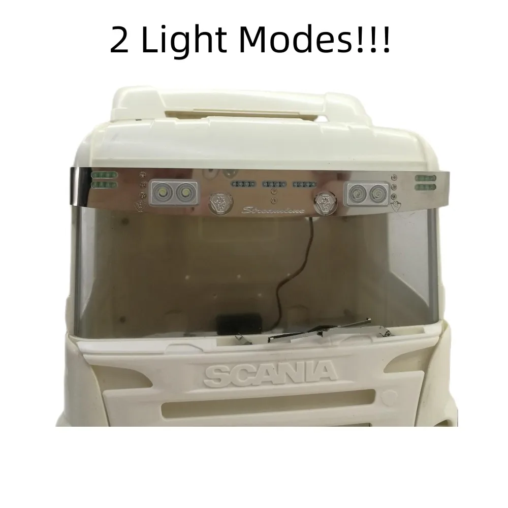 LED Sun Visor Lamp Front Light for Tamiya 1/14 RC Truck Tractor Scania 620 56323 730 470 RC Cars Degree Upgrade DIY Parts 2