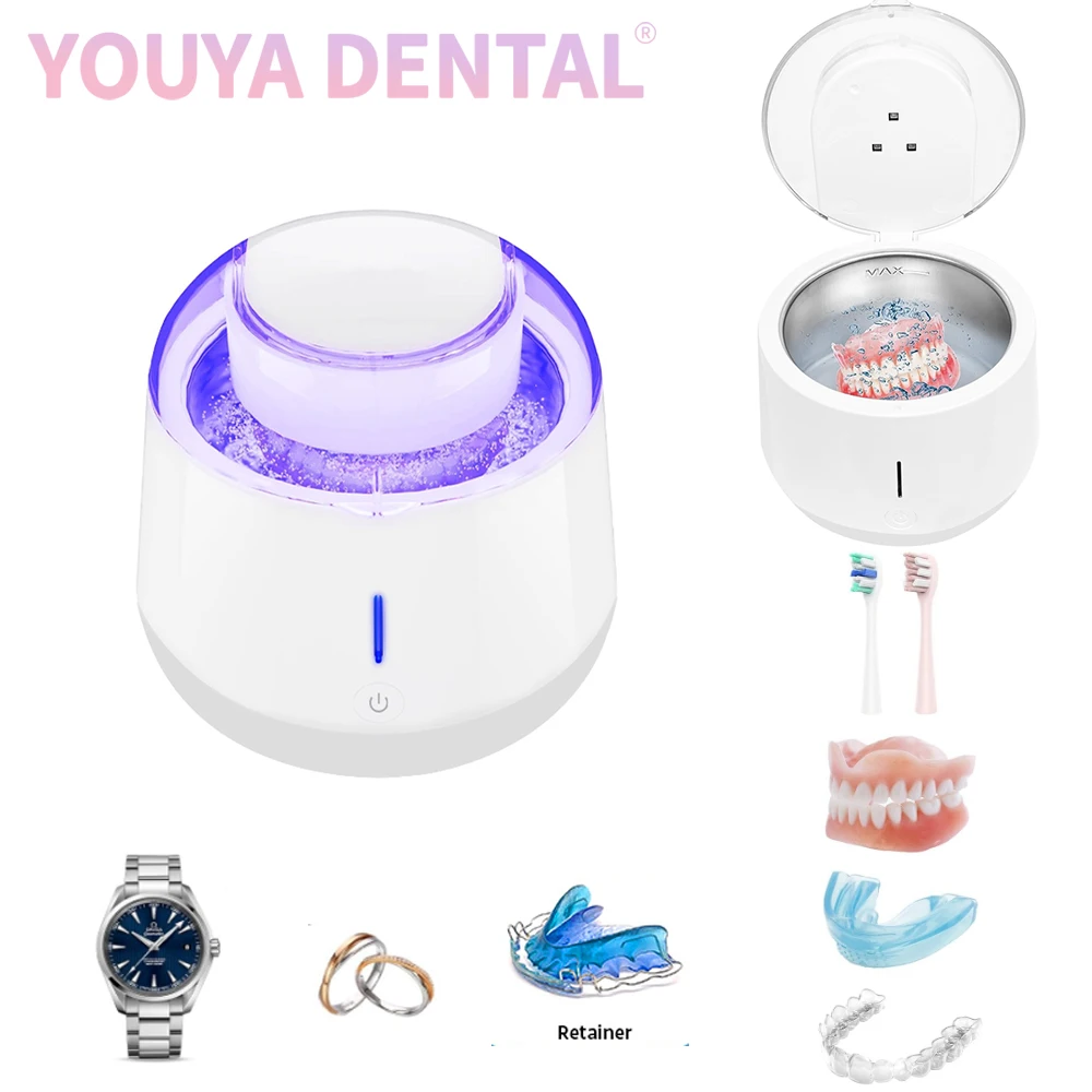 

1 Pcs Home Ultrasonic Orthodontic Braces Cleaner Portable UV Denture Retainer Cleaner Nail Art Accessories Toothbrush Sterilizer