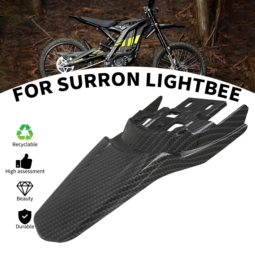 Funparts Motorfiets spatbord achter, echte koolstofvezel motorfiets