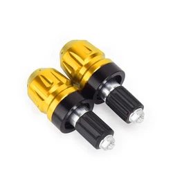 Premium Universal Motorcycle Handlebar Grips with Protective End Plugs (Golden)