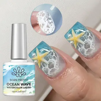 Smalto Gel per Unghie Effetto Acqua Bianco 10ml, Gel Polish 3s per Unghie Traforate a Bolle, Smalto UV LED per Manicure