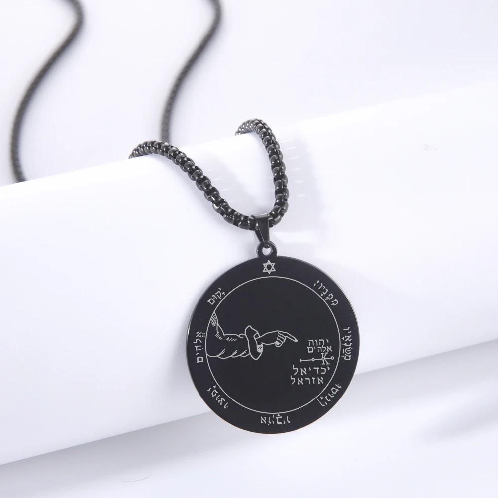 Dawapara Mystische Figur von Solomon Talisman Halskette Siegel Pentagramm von Mercury Moon Sun Kabbalah Amulett Edelstahlschmuck – Detail 9
