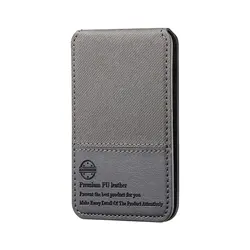 Premium PU Leather Card Holder Wallet with Zipper for Mobile Phones - Portable Stand Function (GRAY)