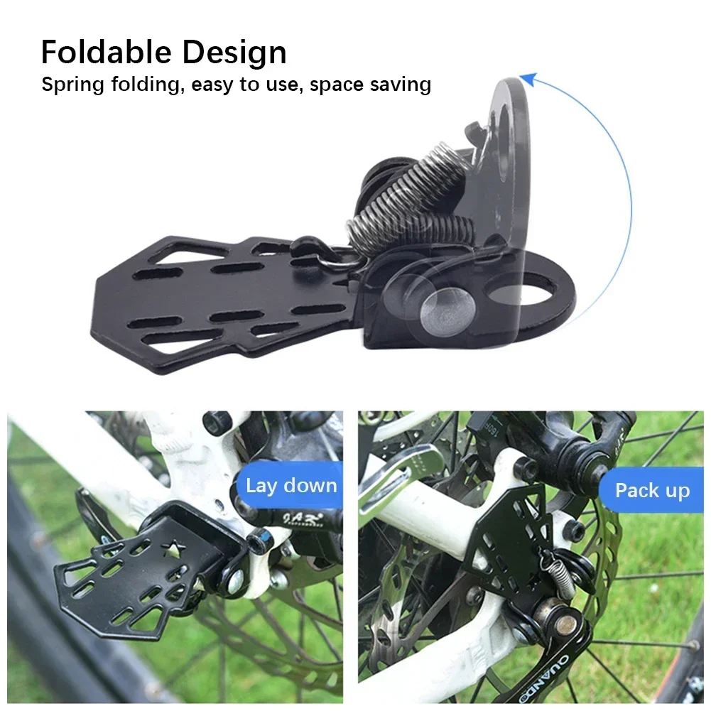 DOMEN Fahrrad-Rücksitz-Fußstütze, MTB-Fahrrad, rutschfeste Pedale, montiert auf dem Hinterrad, zusammenklappbares Trittbrett, Fahrradzubehör – Detail 6