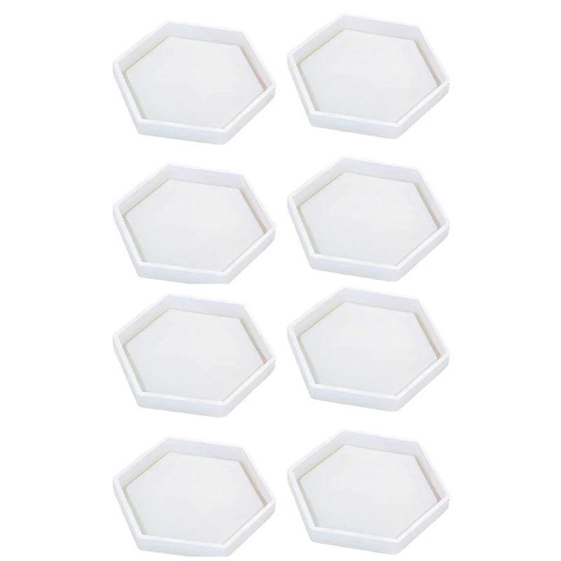 4 Pack Hexagon Silicone Coaster Molds Silicone Resin Mold, Clear