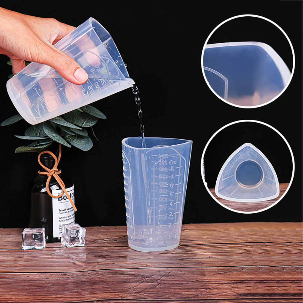 Description Picture 6 of item50ML-1000ML Silicone Triangle Graduated Measuring Cup Liquid Container Epoxy Resin Making Tools Accessories Silicone Molds