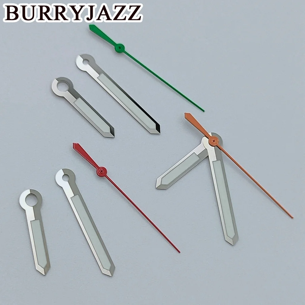 BURRYJAZZ NH35 NH36 NH38 7S26 7S36 4R35 4R36 Watch Hands Silver Red/Silver Blue/Silver Green/ Silver Yellow Hands Green Luminous