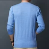 Men's knit sweater round neck bottoming sweater thin section Slim pullover solid color 2