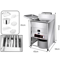 30L/40L LPG Gas Deep Fryer 30 Liter Commercial 1 Tank Chicken Frying Machine with Thermostat Temperature Control 1