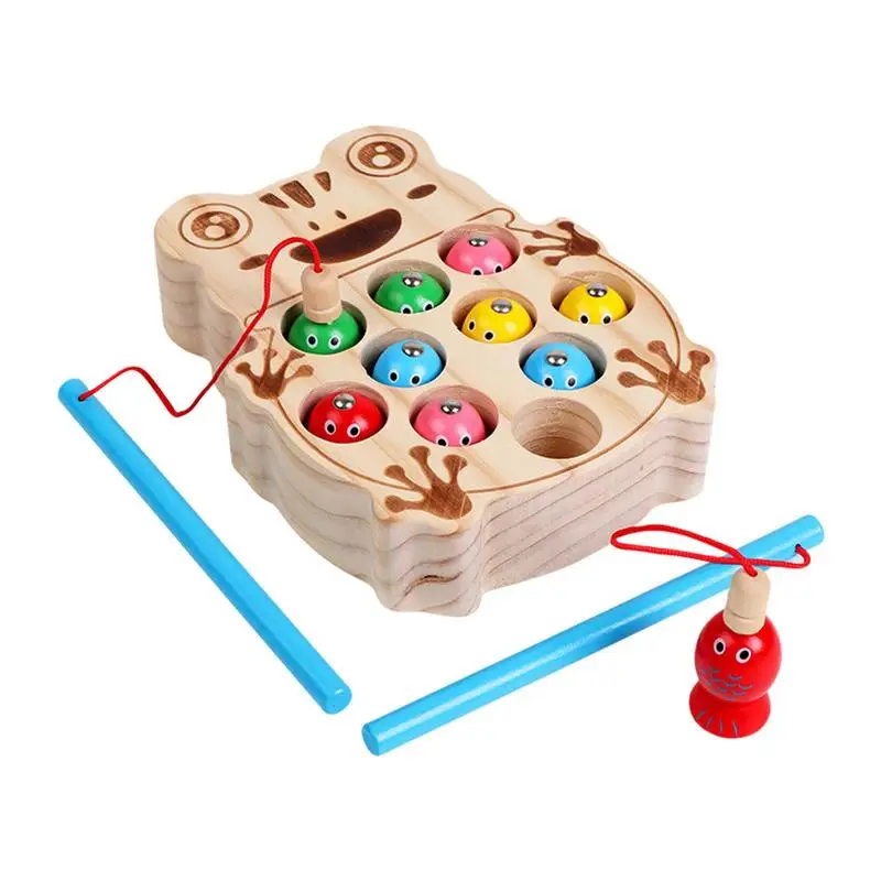 

Fishing Kids Toys Wood Preschool Game Fishing Board Colorful Family Children Backyard Toy Games Fishing Board Game For Toddler