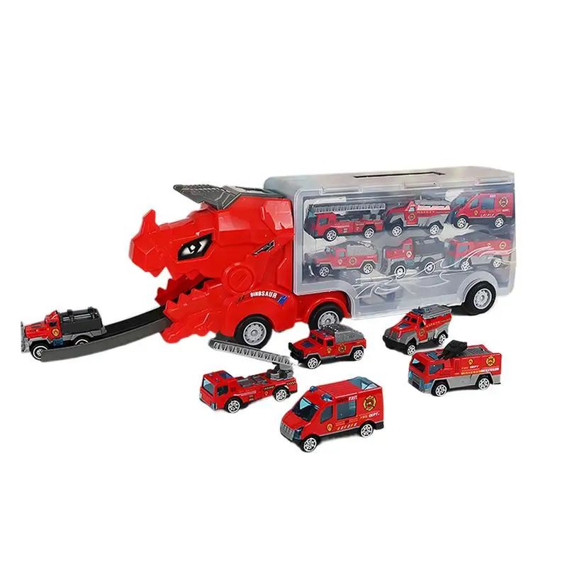 Dinosaur Carrier Truck Educational Ejection Race Track Transport Truck Car Toys Mega Hauler Toy Fun KidsMotor Vehicle Playsets