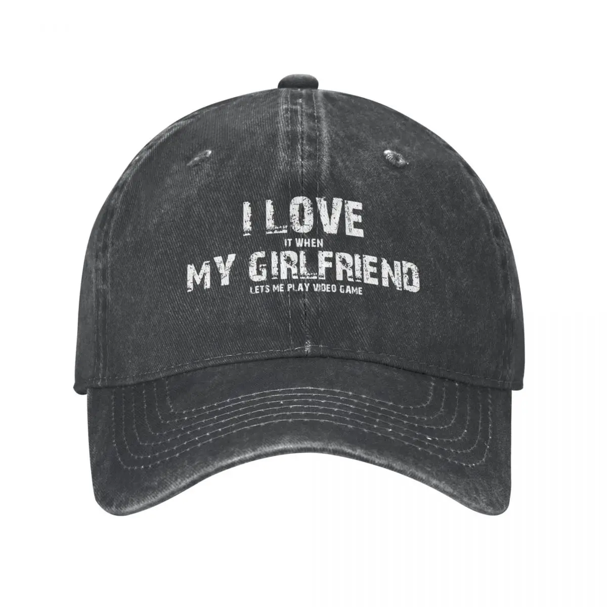 

I Love My Girlfriend Let's Me Play, бейсболки для видеоигр, Потертая джинсовая Снэпбэк-Кепка, уличная неструктурированная мягкая шляпа