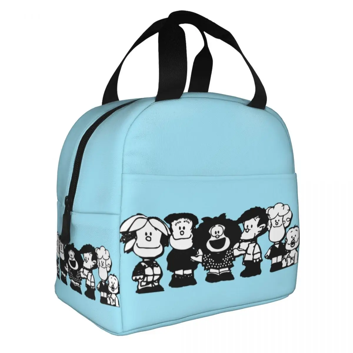 

Mafalda And Friends Insulated Lunch Bag Large Quino Comics Meal Container Thermal Bag Lunch Box Tote College Outdoor Men Women