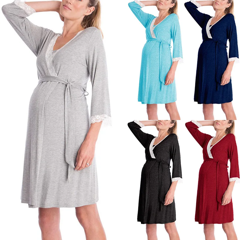 

Pregnant women's new home clothes pajamas dress