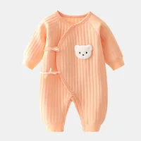 Pure cotton thickened newborn jumpsuit for spring and autumn, suitable for 0-3M 3-9M baby clothes 4