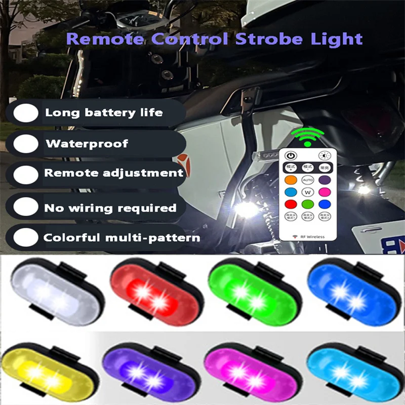 Universal 8 Colors Led Strobe Warning Light Anti-collision Remote Control  7m Mini Decorative Lamp For Car Motorcycle Rc Drone - Warning Lights  Assembly - AliExpress