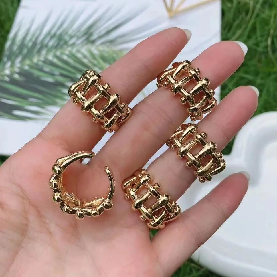 

10 шт., новинка 2022, позолоченная Геометрическая цепочка, Женская Регулируемая фотография для девочек