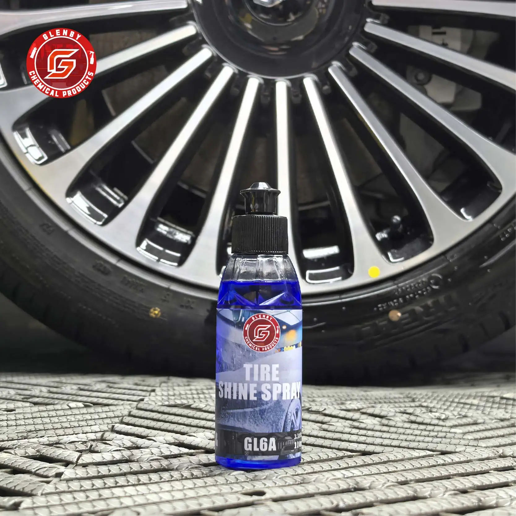 Tire Shine Spray Glenby GL6A Tire Wet Specially Formulated Tire Shine Keep Them Looking Wet Black and Glossy One Quick Spray