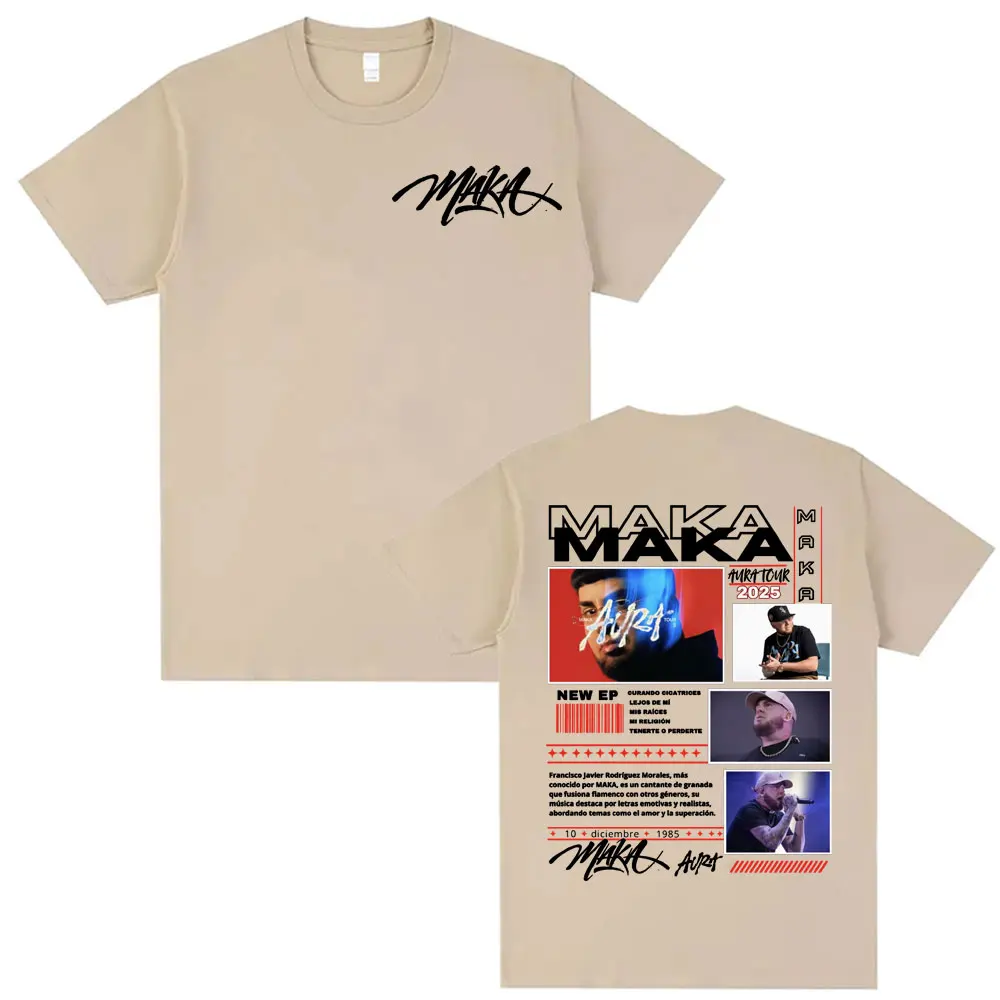 Rapper Maka Aura Tour Album 2025 T Shirts for Men Women Vintage Style Harajuku Street T-shirt Casual High Quality Cotton T Shirt 6