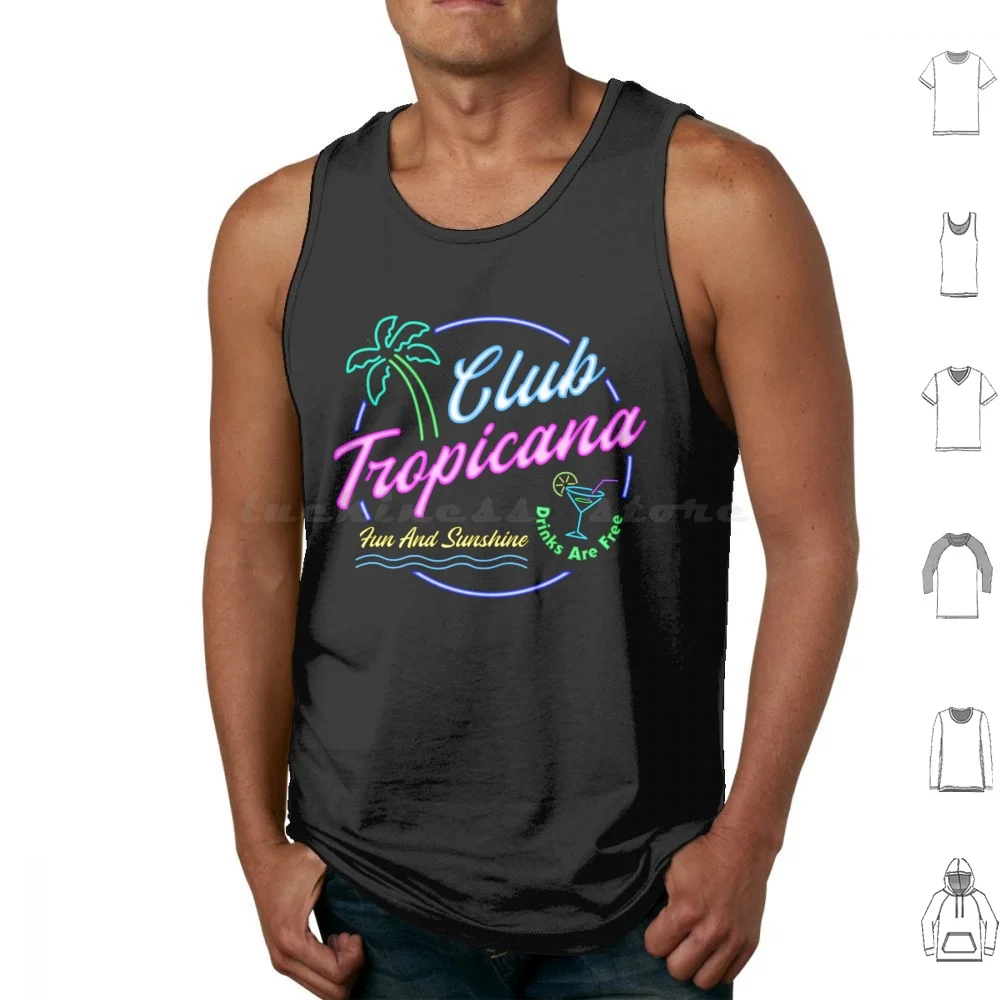 Club Tropicana Canotte Gilet Senza Maniche Wham Vintage Retro Vintage Estetica Anni '80 Musica Retrò Dj Neon Clubber Palm Club