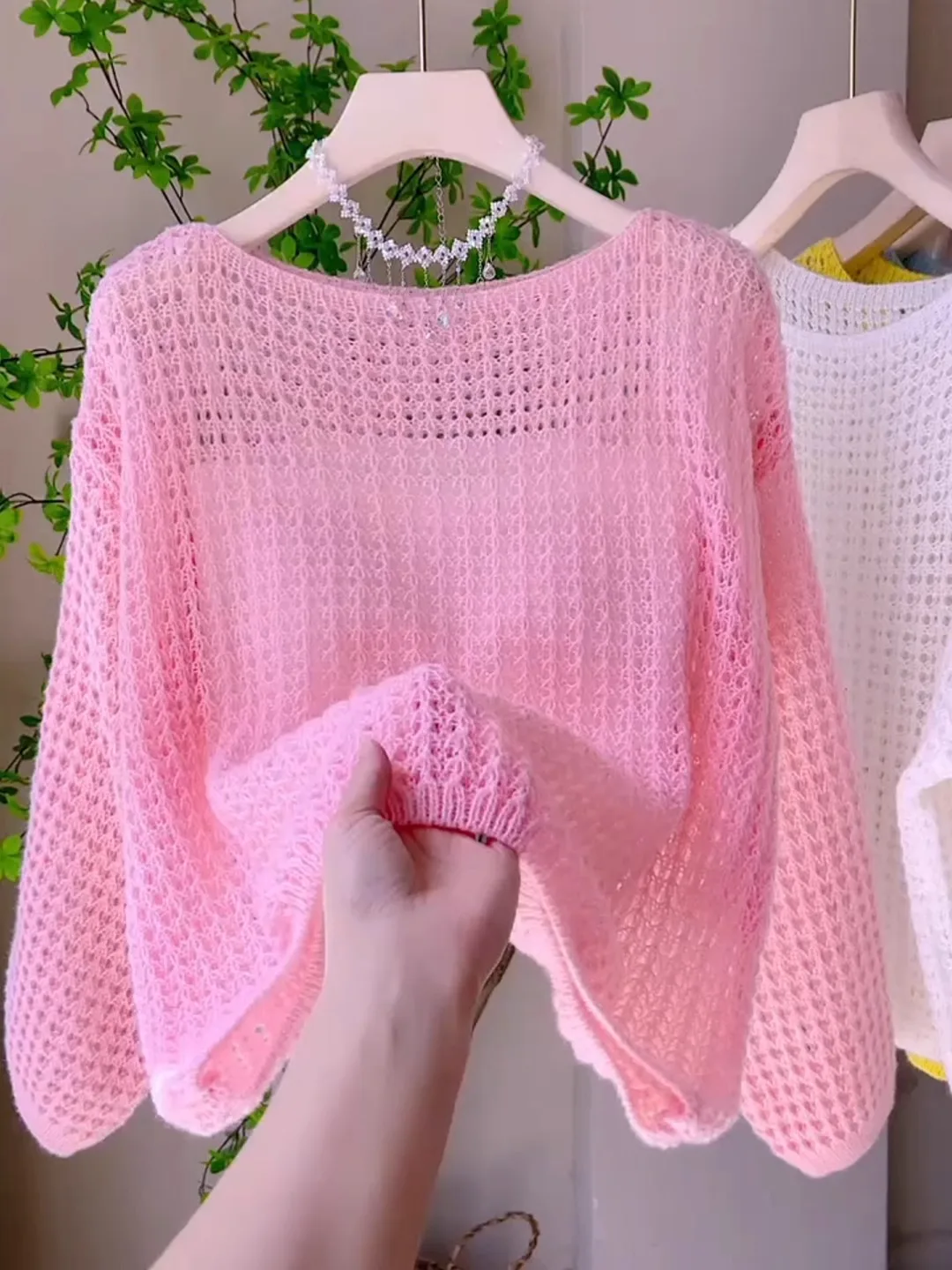 Pull En Maille Tricot Chunky Crème À Col En V | Tricots | PLT FR