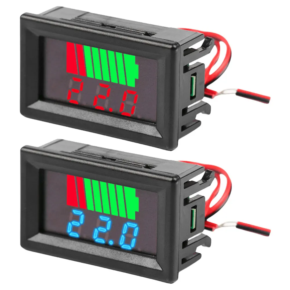 자동차 배터리 충전 수준 표시기 용량 측정기 테스터 12V 24V 36V 48V 60V 72V 배터리 모니터 자동 식별