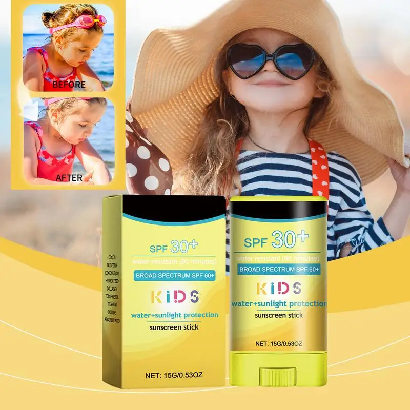 Kids Face Sunscreen Stick Broad Spectrum Protection For Babies Face Sunscreen Protector Non-Greasy Sunblock Gel UVA/UVB Sun 3