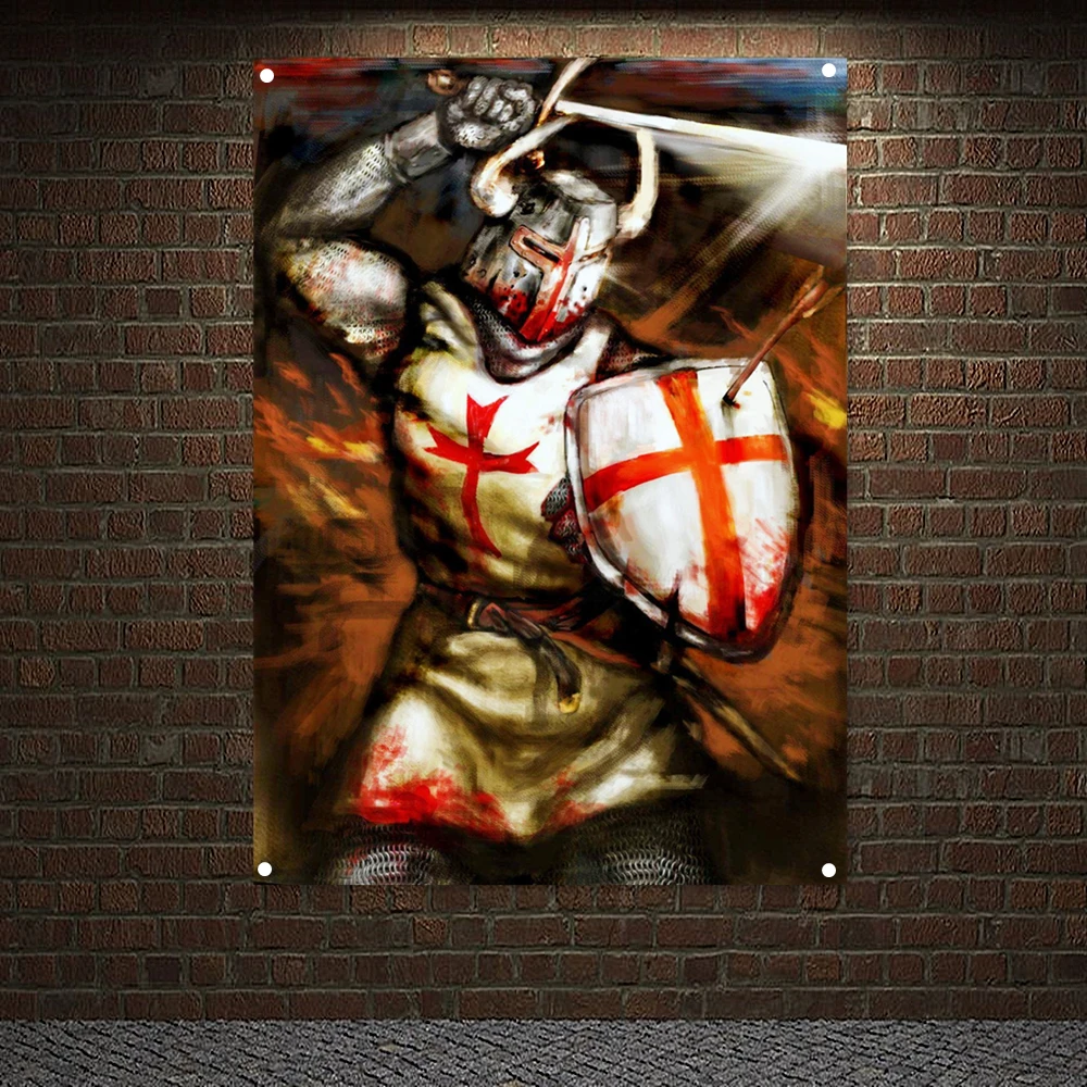 

Рыцари Templar Armor плакаты роспись обои декор для стен в винтажном стиле Crusader баннеры флаг настенная подвесная Настенная Наклейка домашний декор N5