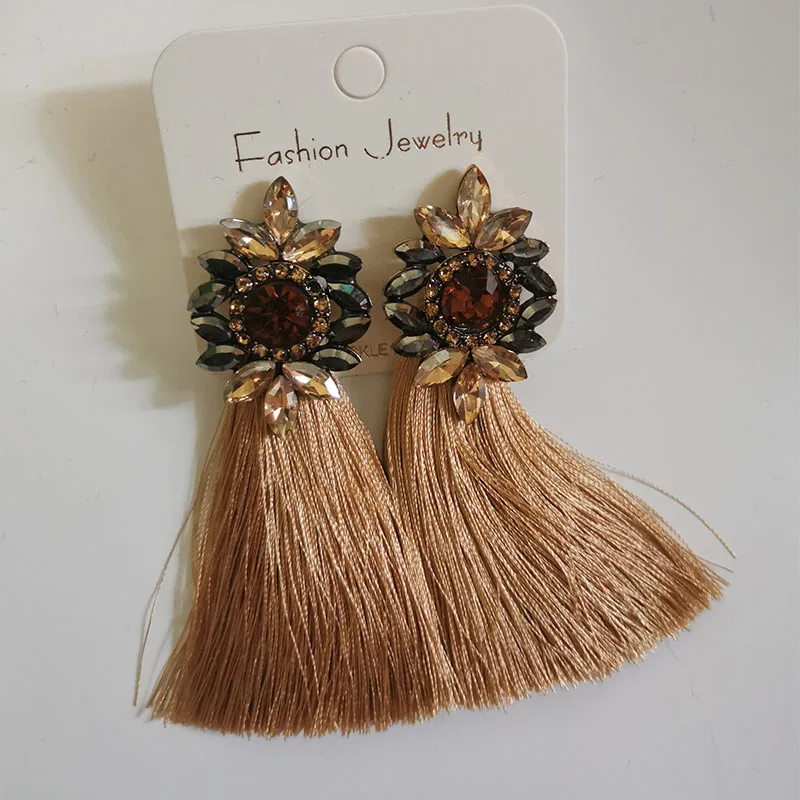 Festa Formale Vacanza Moda Dichiarazione Nero Cristallo Penzolare Lineare Goccia Goccia Lampadario Orecchini Per Le Donne Matrimonio Prom Nero - Foto 3