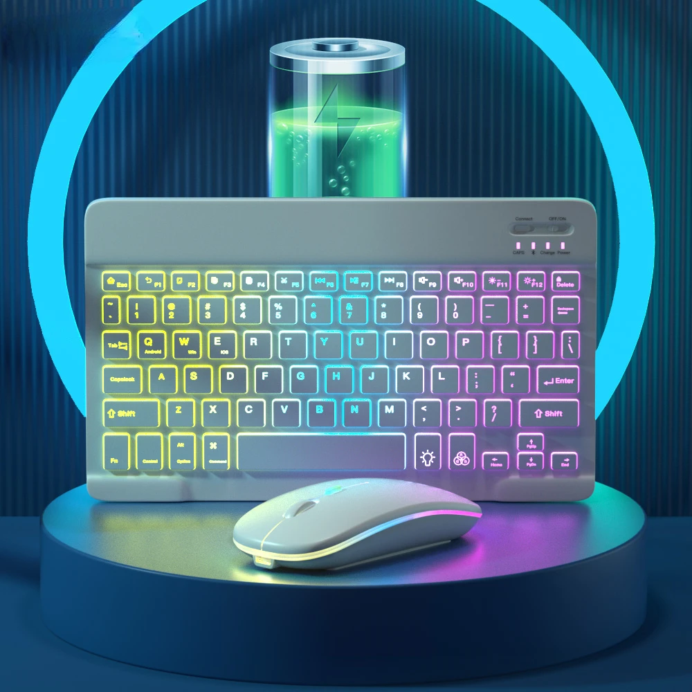 

Wireless Backlit Keyboard for IPad Tablet Android IOS Windows Wireless Mouse Keyboard Rainbow Keyboard Bluetooth Keyboard Funda